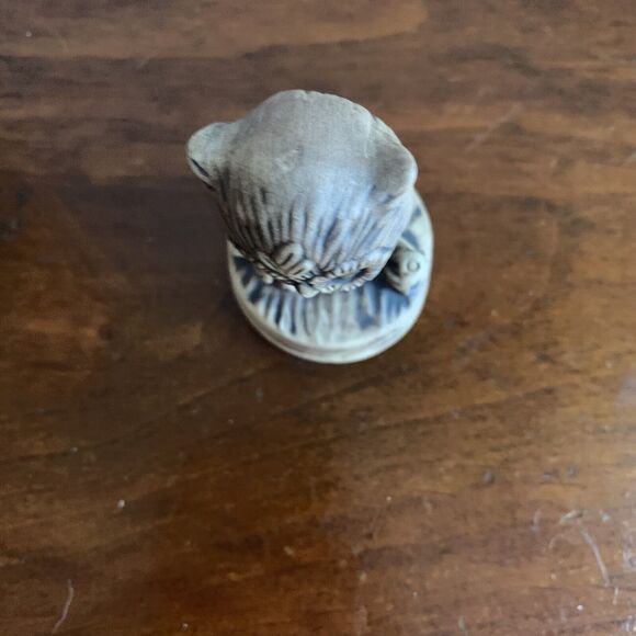 Vintage Mini Owl On A Log Ceramic Figure Brown Fall Decor 2.5” Tall - Picture 5 of 6